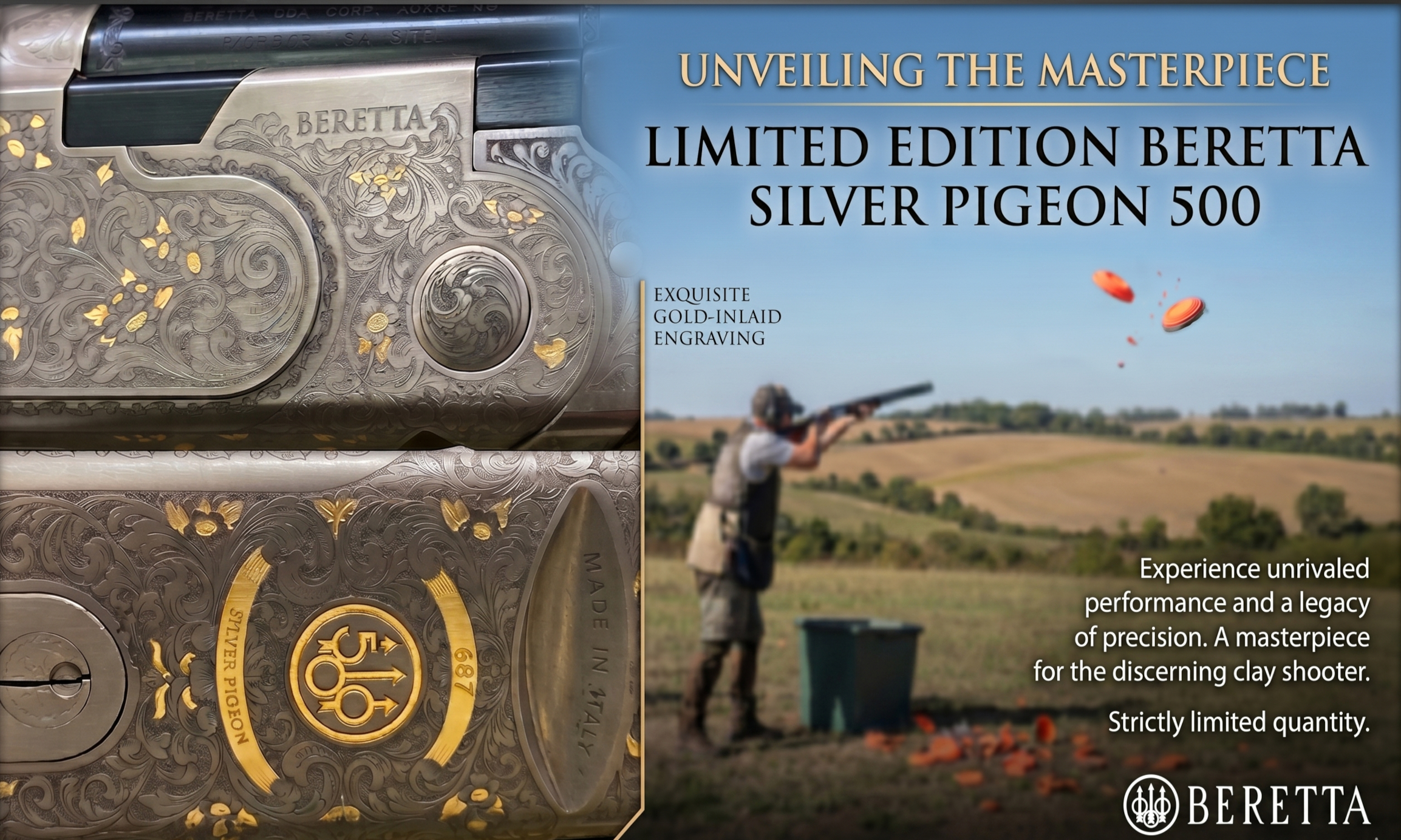 Beretta 687 Silver Pigeon 500 limited edition sporter shotgun to commemorate Beretta's 500th anniversary