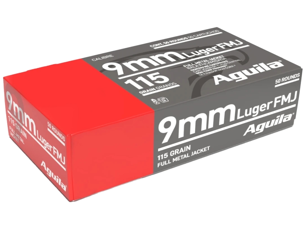 Aguila 9mm Luger 115gr FMJ Ammunition