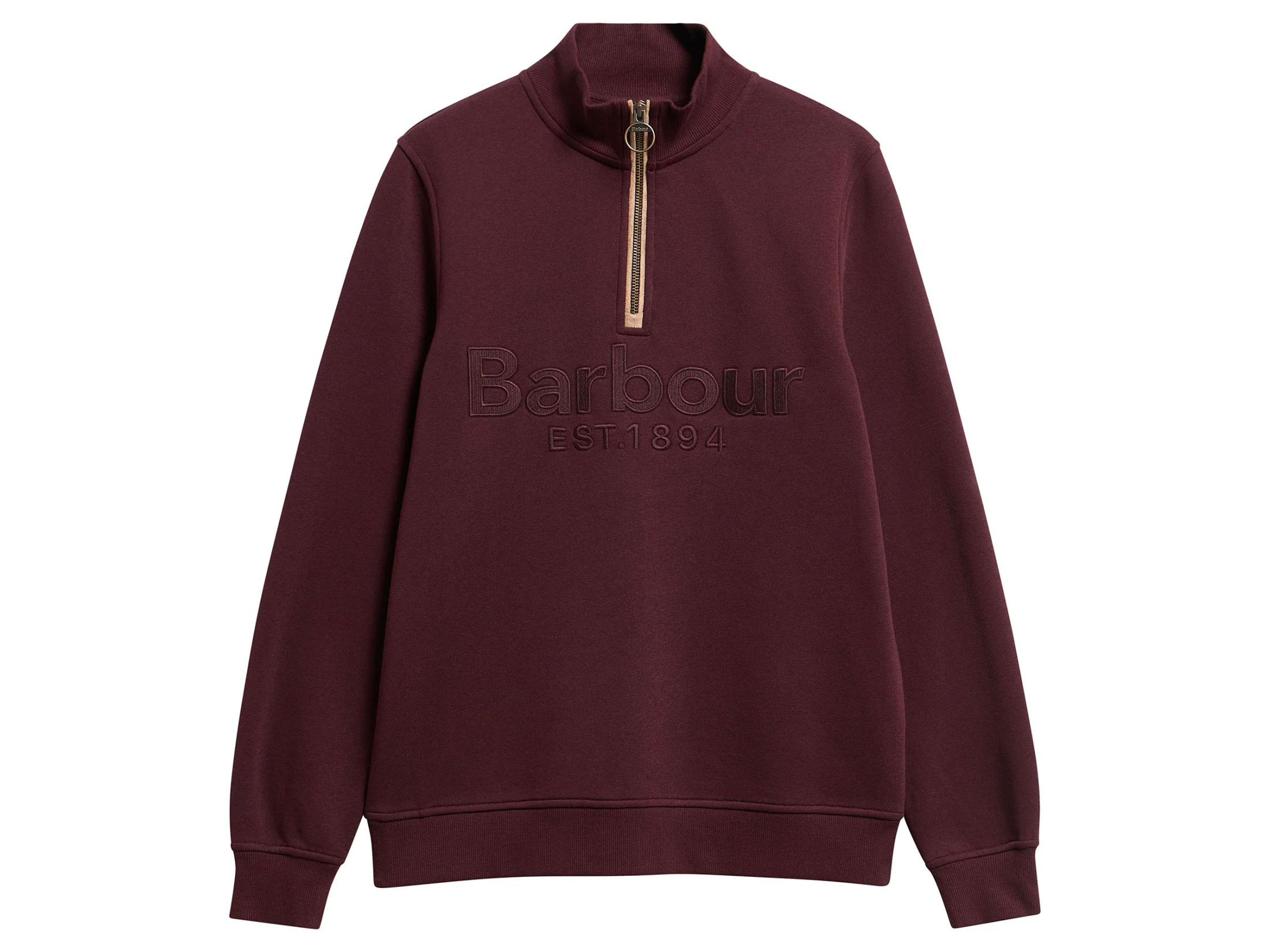 Barbour Ladies Cynthia Half Zip Sweatshirt Fig Main Image barbour ladies cynthia half zip sweatshirt fig
