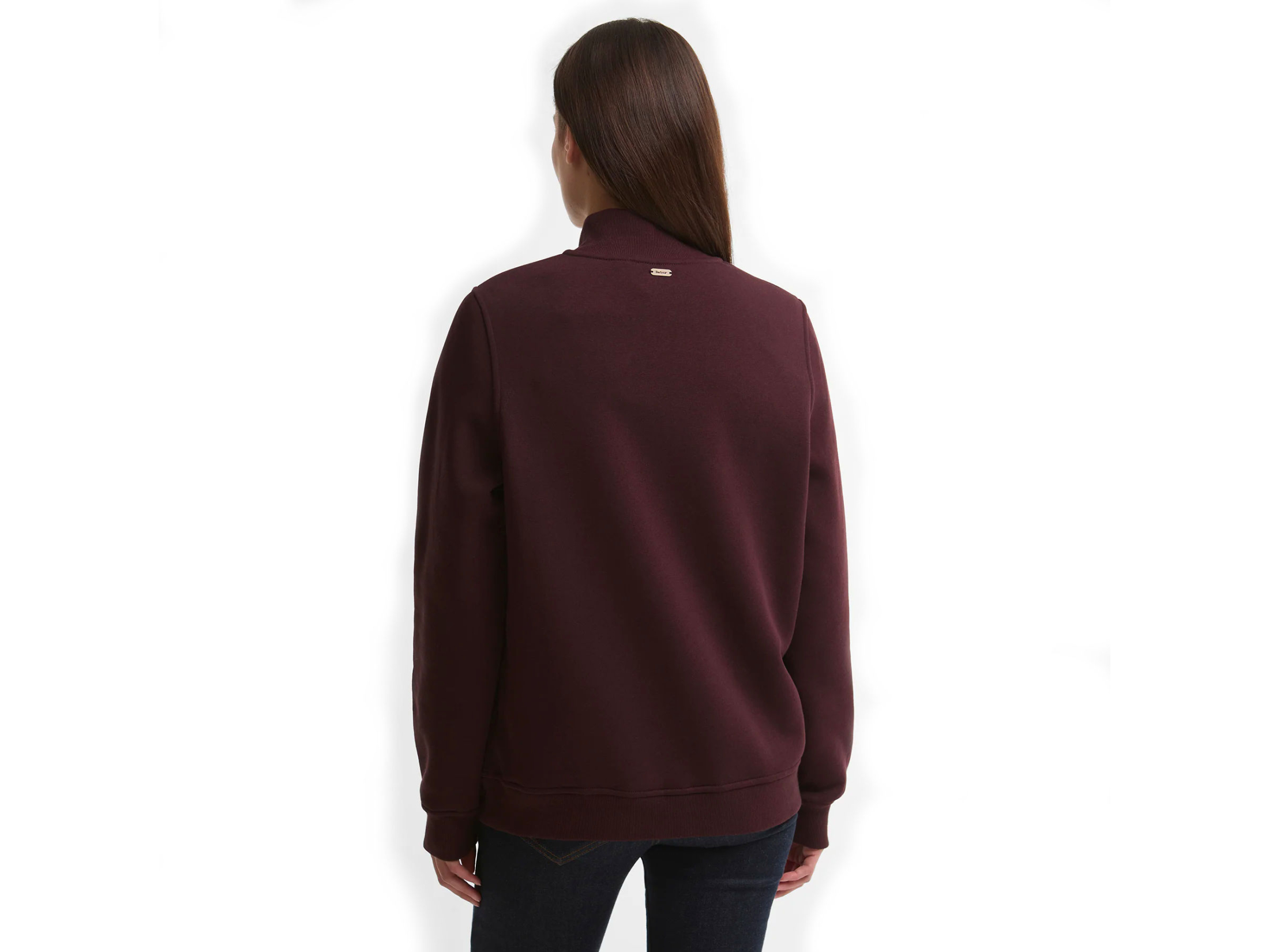 ladies barbour cynthia half zip sweatshirt fig