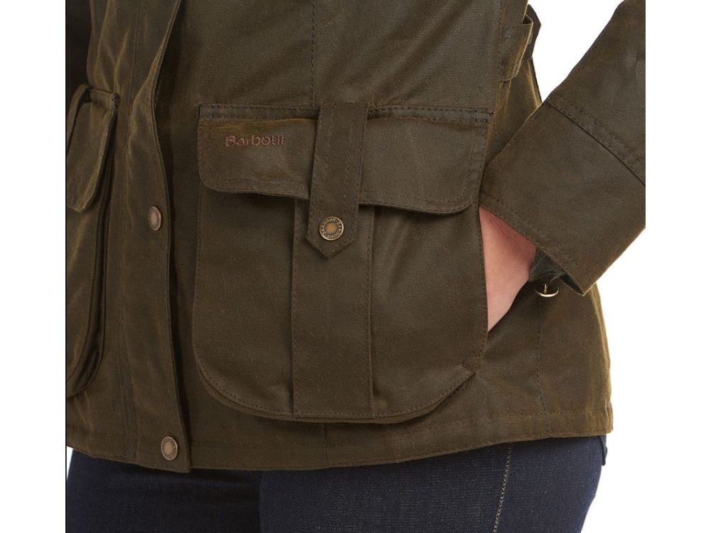 barbour winter defence wax cotton jacket ladies