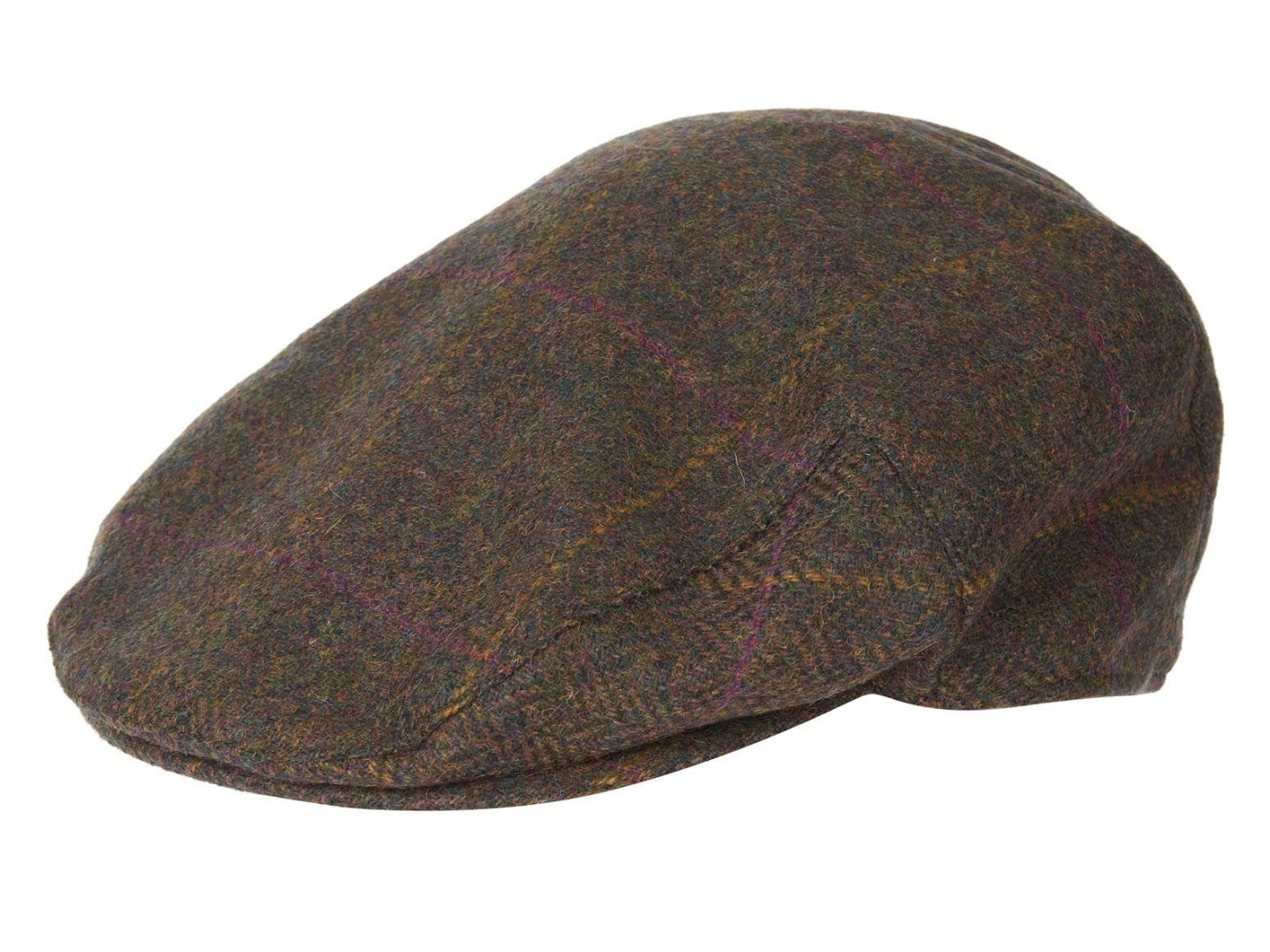 barbour crieff flat cap olive purple yellow