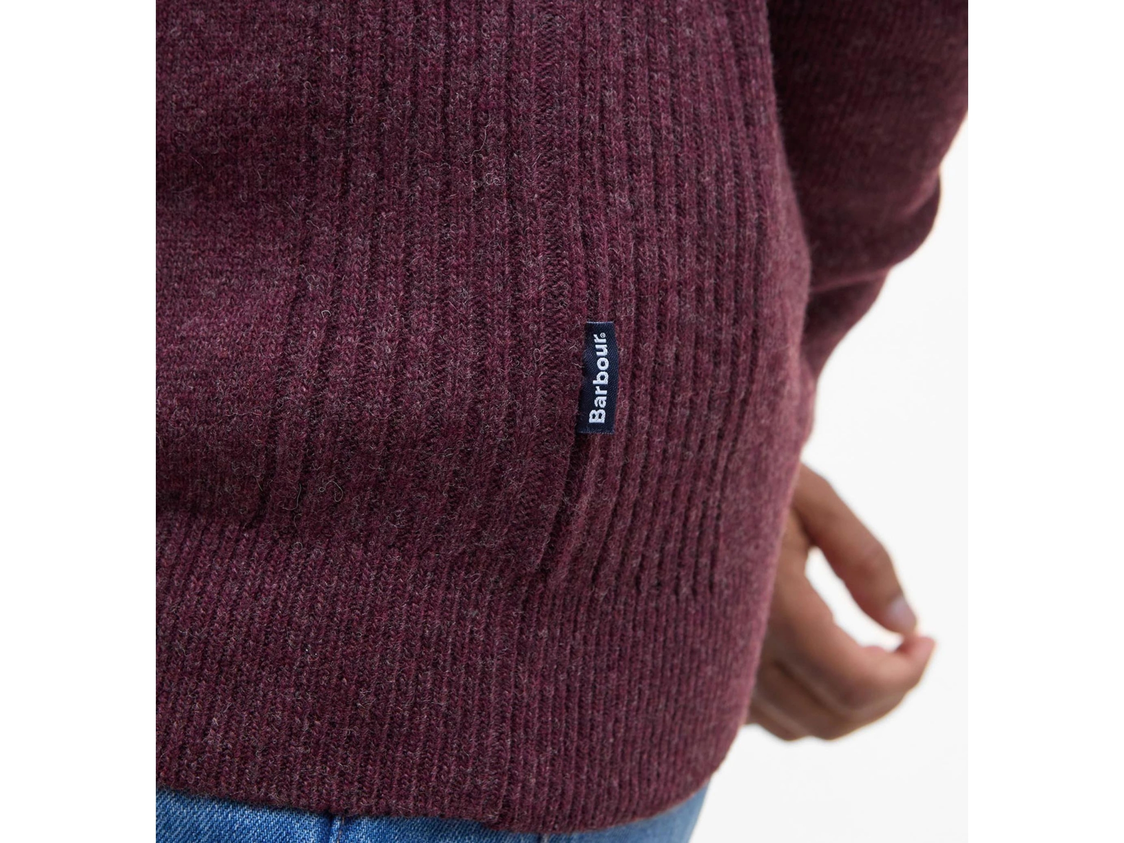 half zip ruby marl barbour jumper sweatshirt