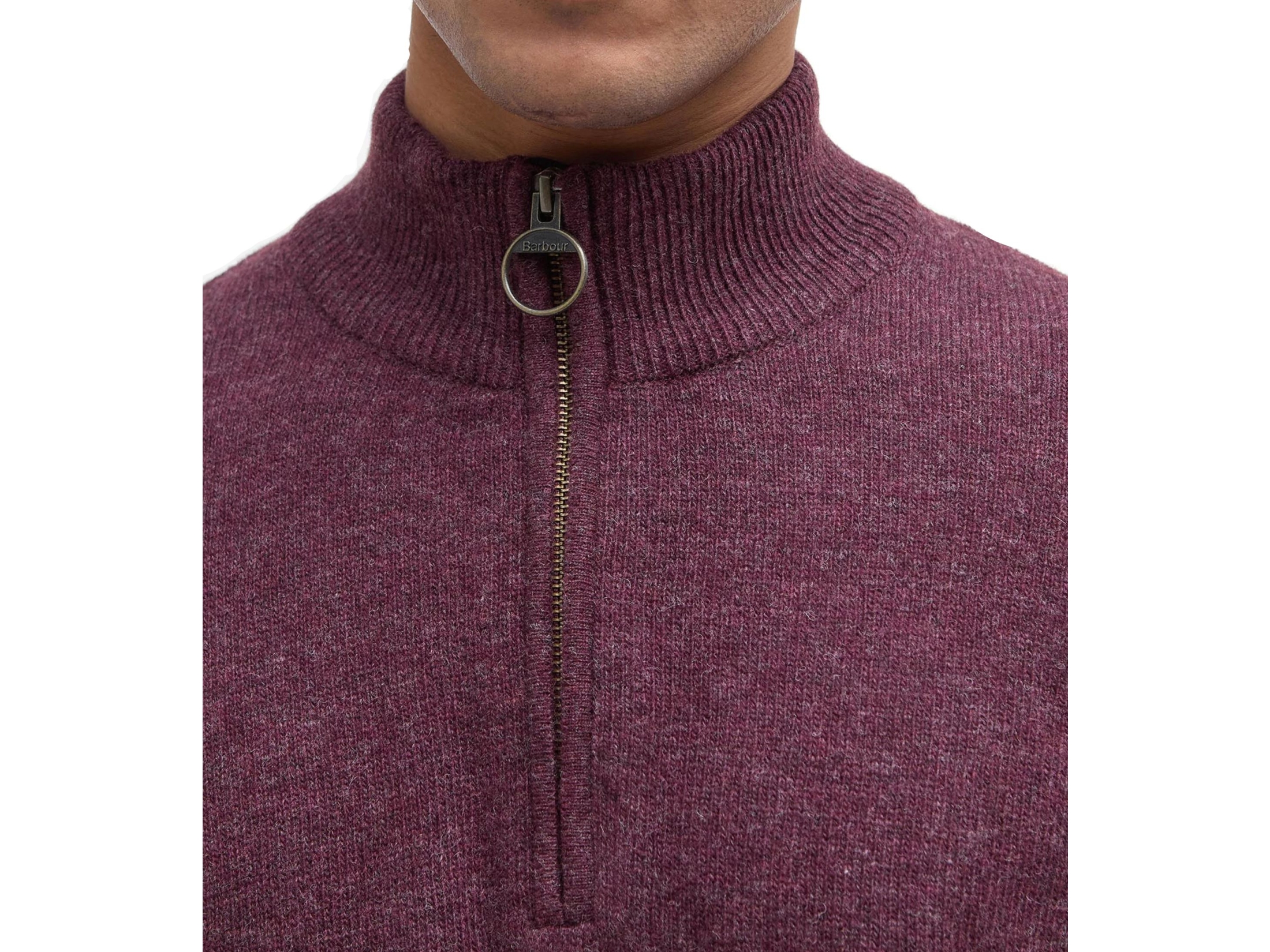 barbour half zip ruby marl holden
