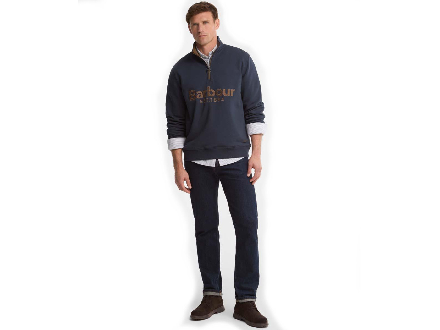 navy fosse half sweatshirt barbour