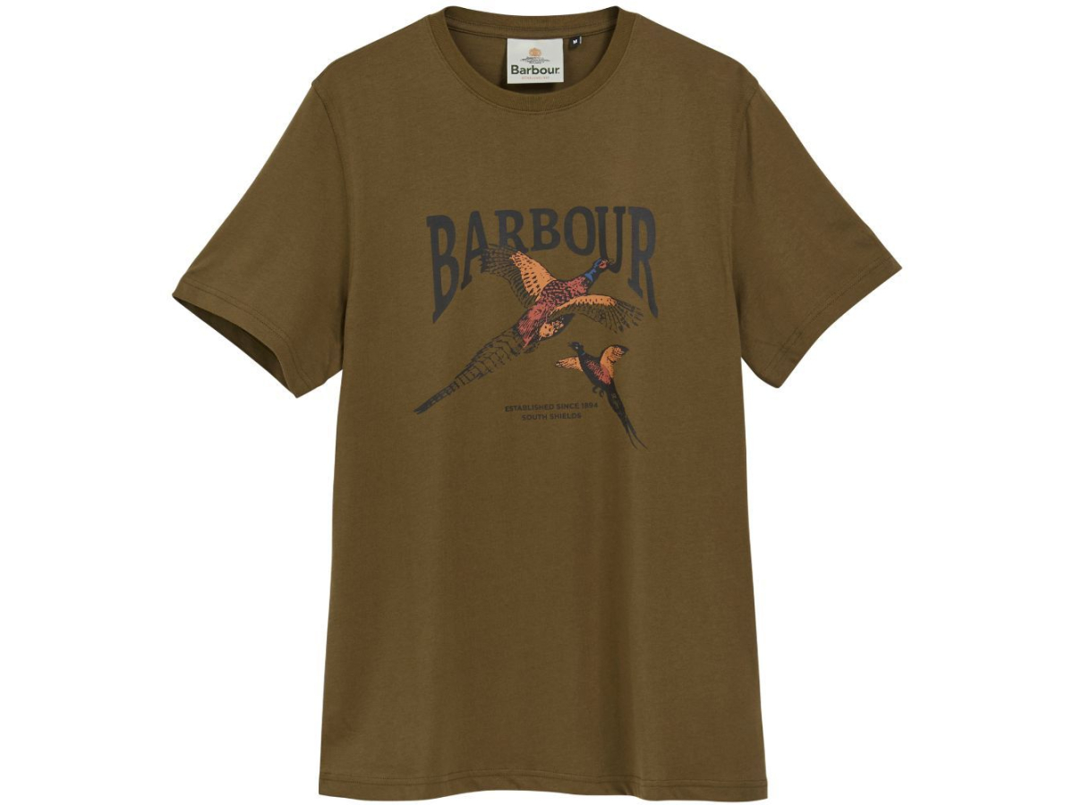 Barbour Mens Pheasant Graphic Tailored T-Shirt Main Image barbour mens graphic pheasant t-shirt tailored fit