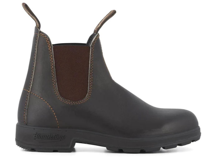 blundstone 500 stout brown leather chelsea boots