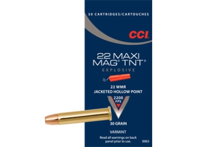 CCI .22 WMR Maxi Mag TNT 30GR Ammunition