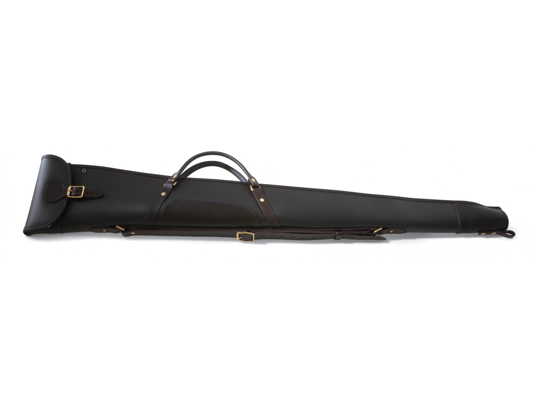 Croots Byland 30" Padded Leather Shotgun Bag - Dark Havana