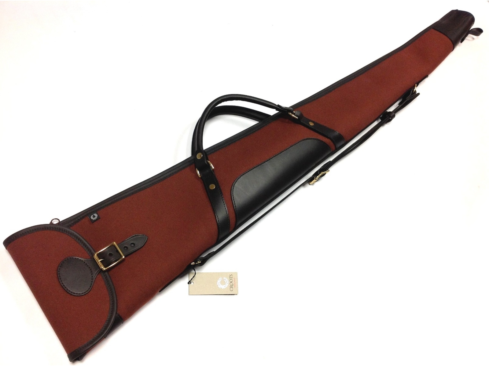 Croots Rosedale 30" Canvas & Leather Shotgun Bag - Fox Tan