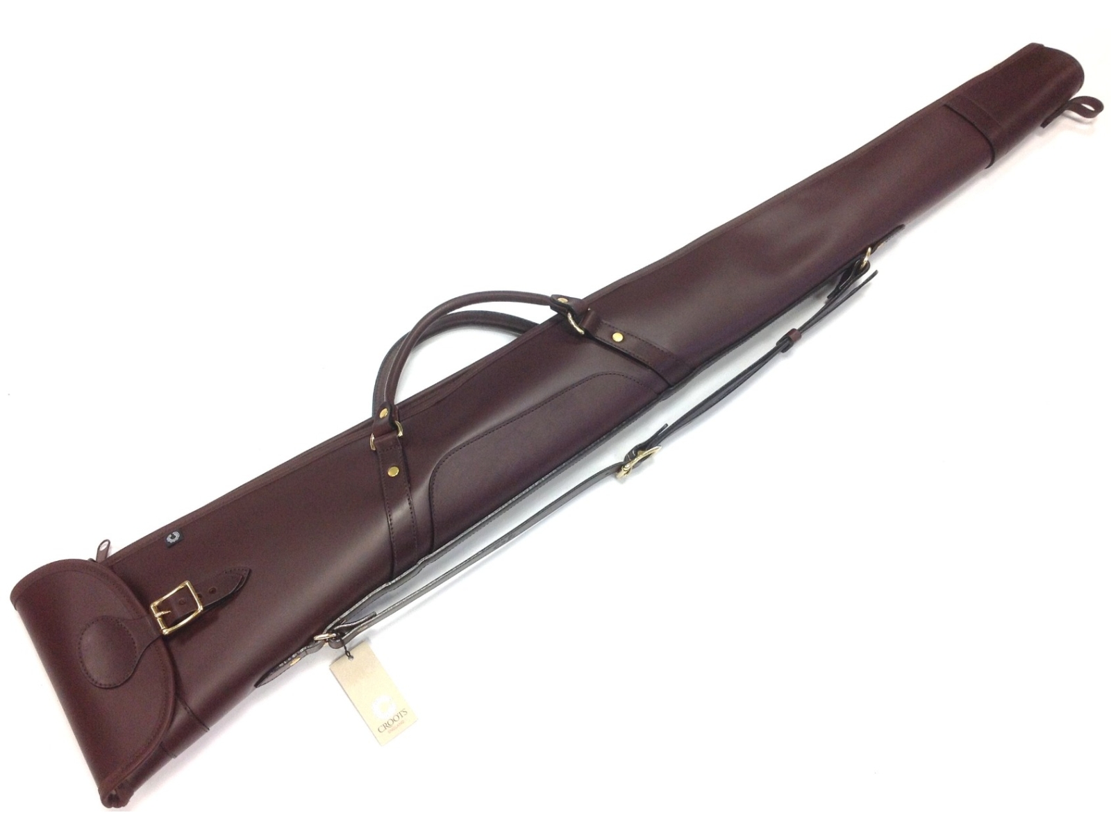 Croots Byland Leather 30" Shotgun Bag - Oxblood