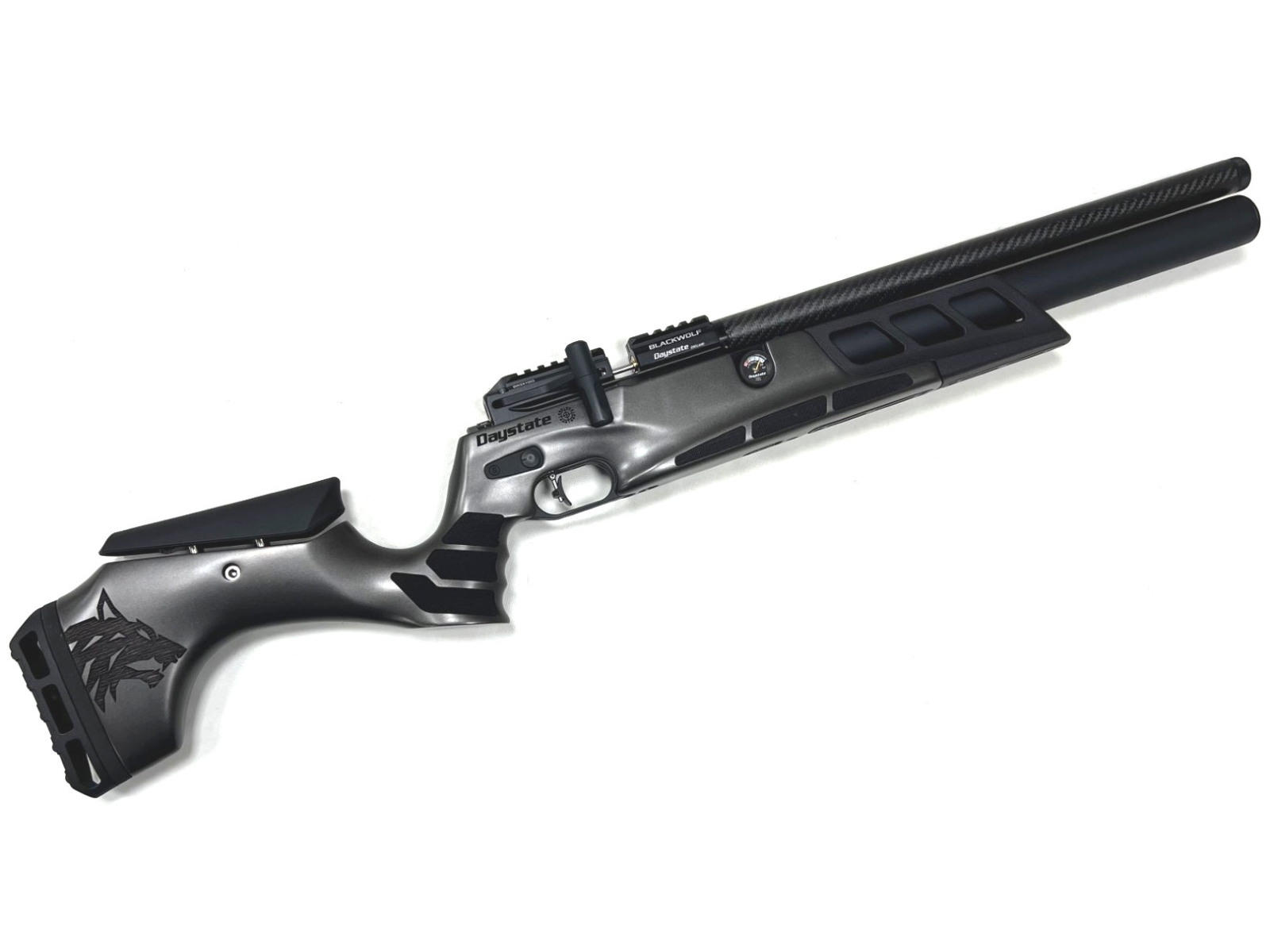 Daystate Black Wolf Carbon Grey Cylinder .22 Pre-Charged Air Rifle Main Image daystate black wolf carbon grey cylinder air rifle