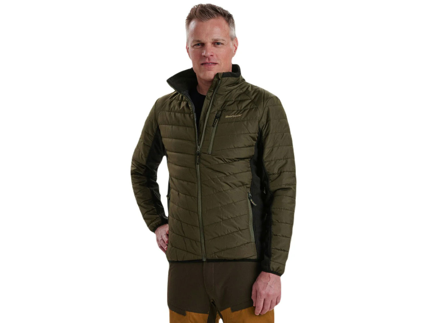 padded moor 5571 deerhunter jacket green with softshell