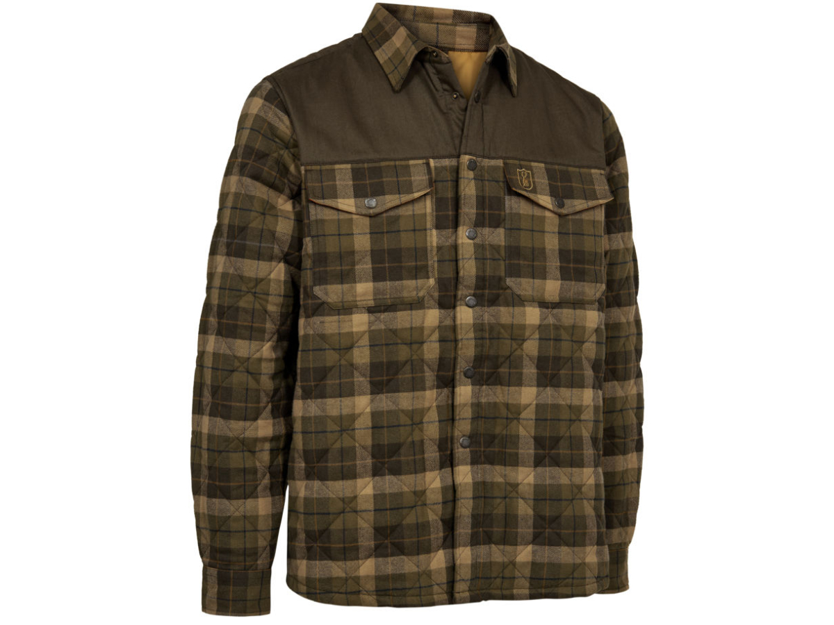 Deerhunter Elbert Padded Shirt Brown Check Main Image deerhunter mens elbert padded button front brown check