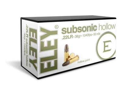 Eley Subsonic Hollow .22LR 38gr HP Ammunition