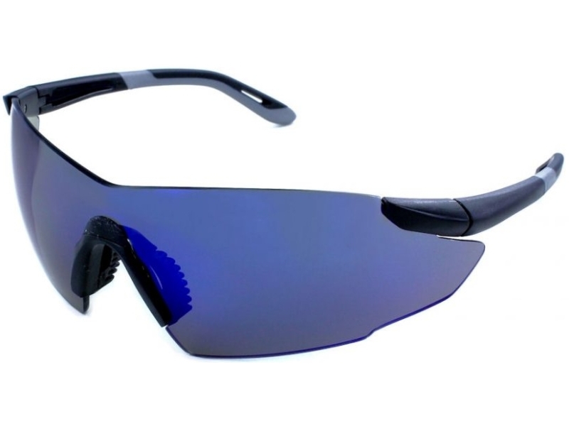 Evolution Hunter Grey - Blue Flash Mirror Safety Glasses