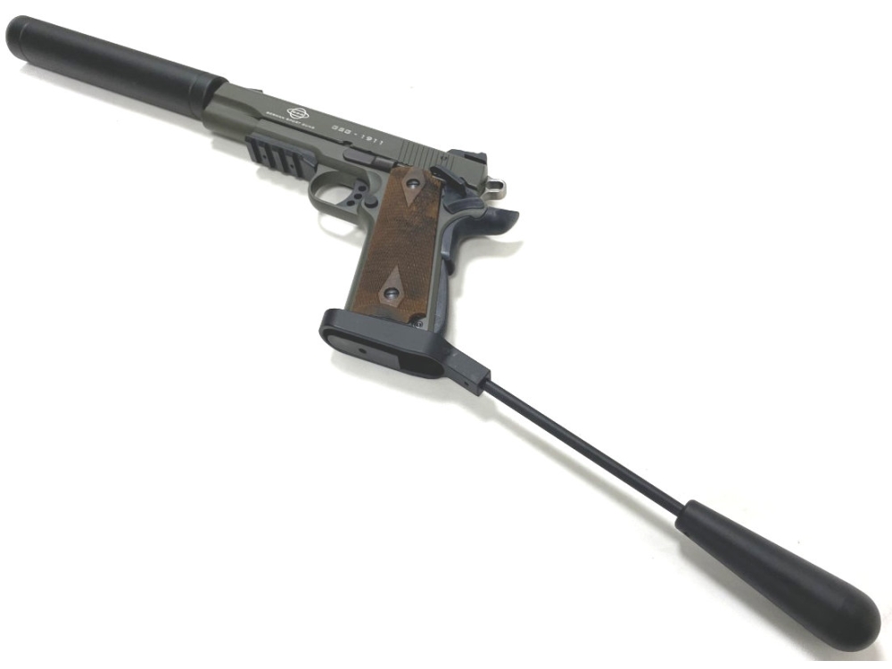 gsg 199 .22 lr long barrelled pistol olive green