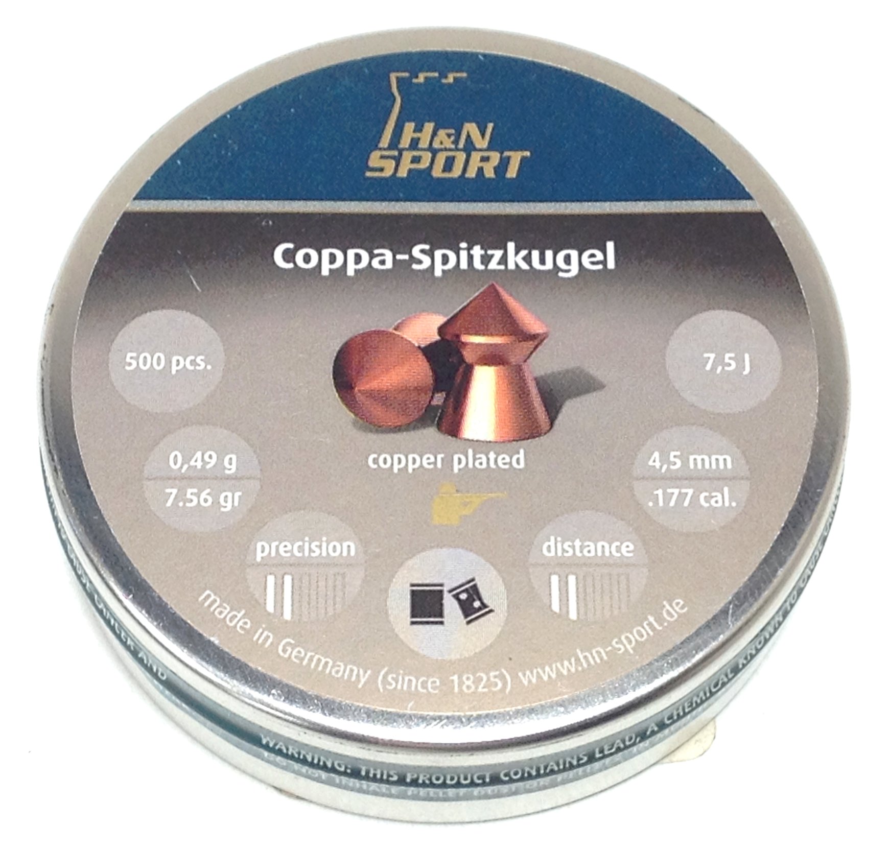 H&N Coppa-Spitzkugel .177 Copper Plated Pellets