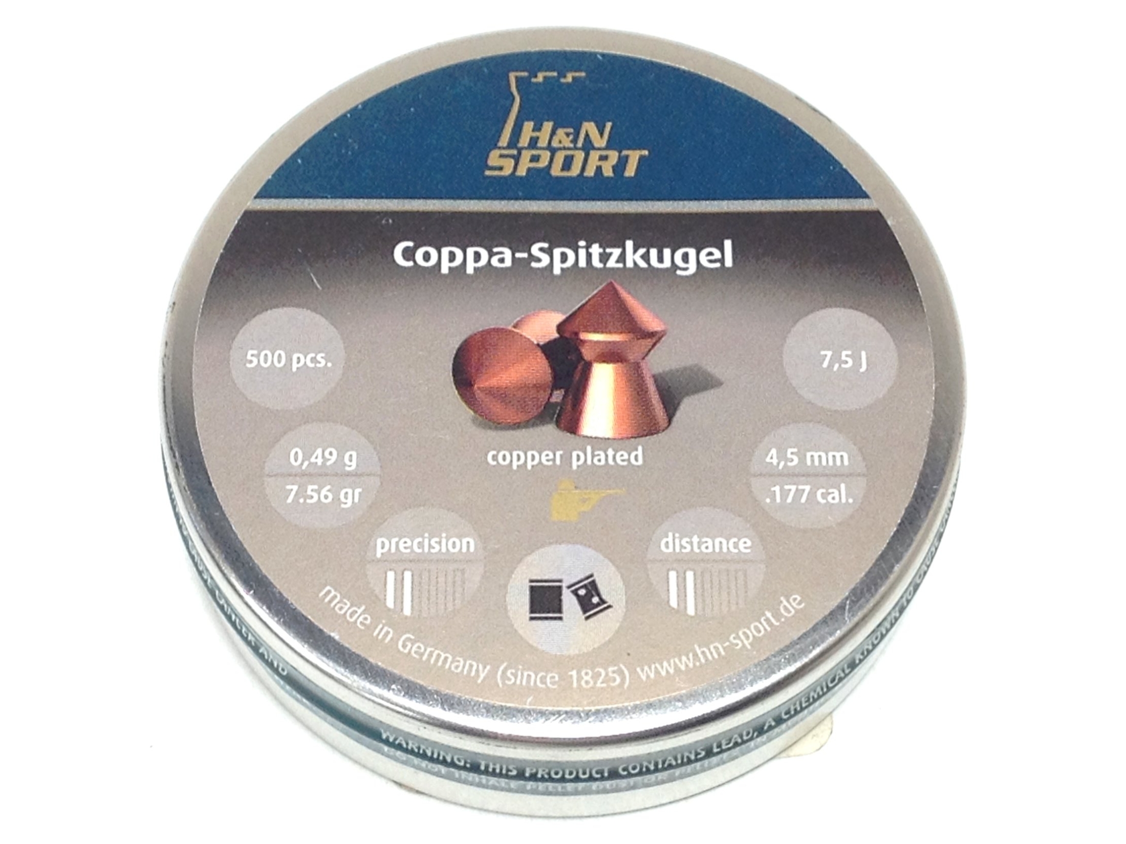 H&N Coppa-Spitzkugel .177 Copper Plated Pellets