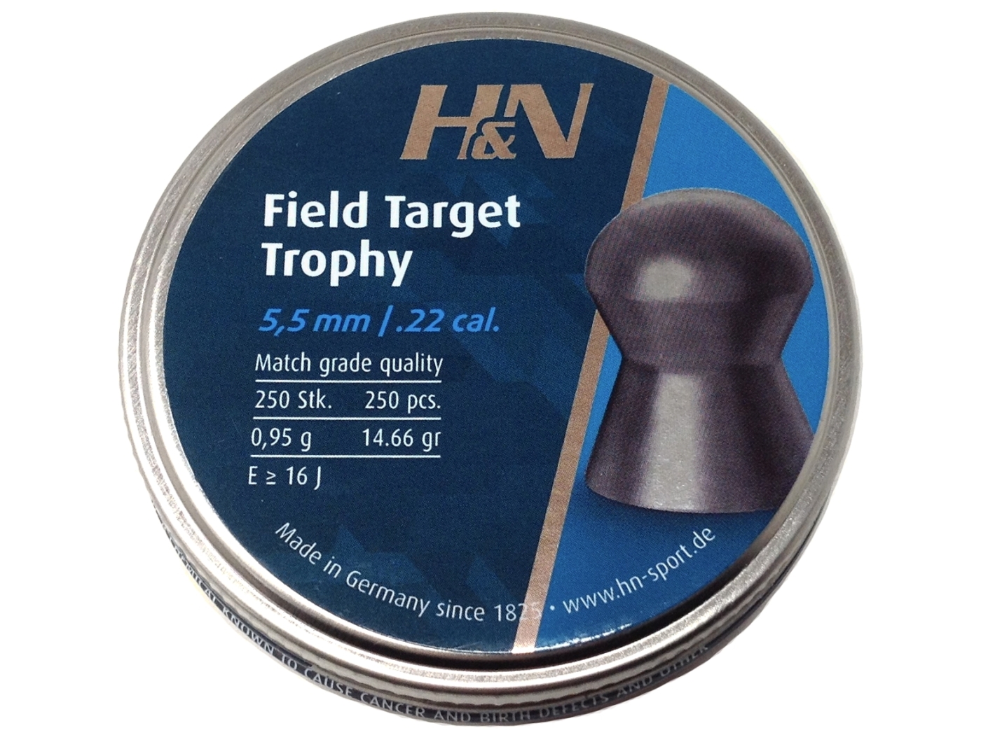 H&N Field Target Trophy .22 Pellets - 250 Quantity