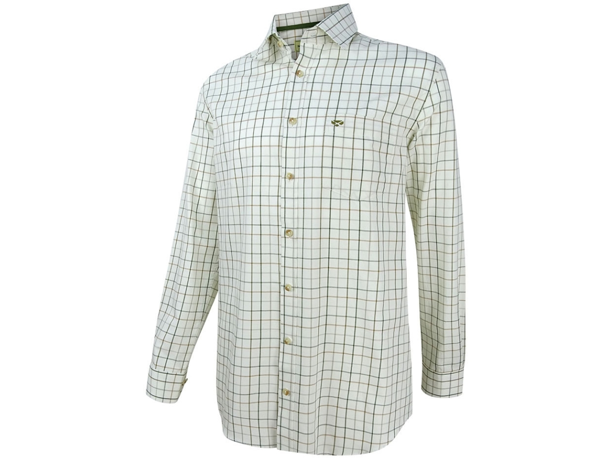 hoggs balmoral luxury tattersall shirt green/brown