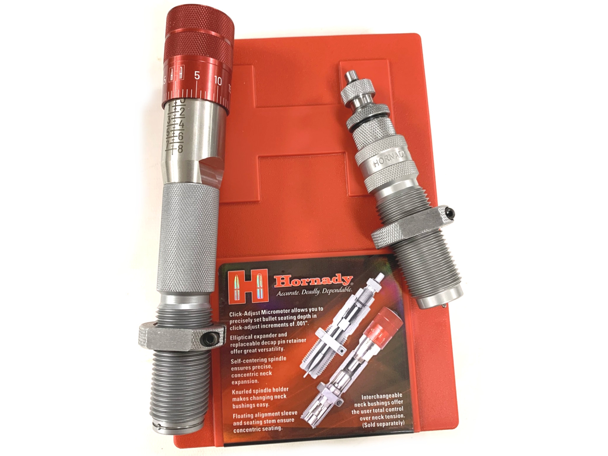 Hornady Match Grade Bushing Die Set With Micrometer Main Image hornady match grade bushing die set