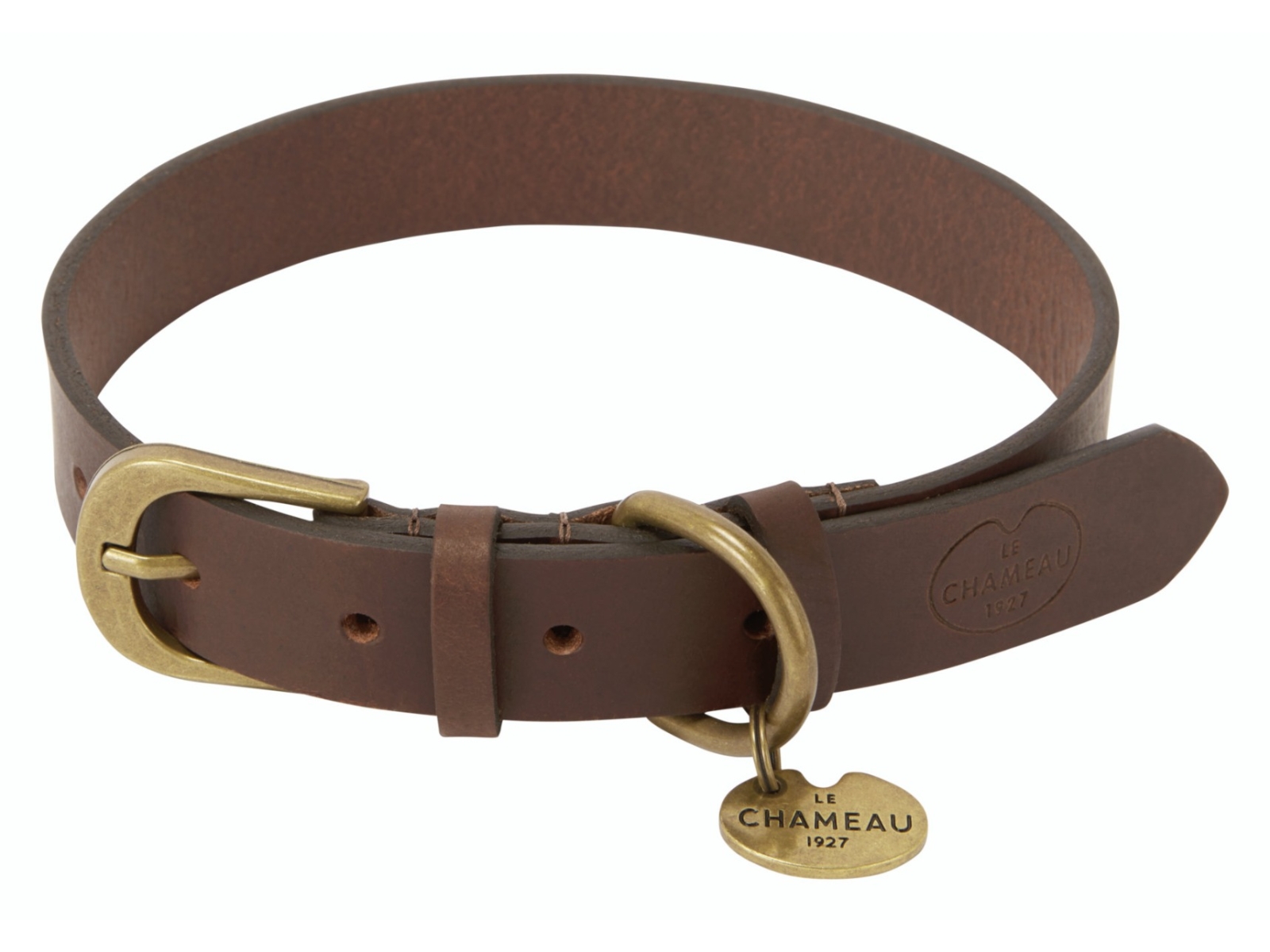 le chameau leather dog collar