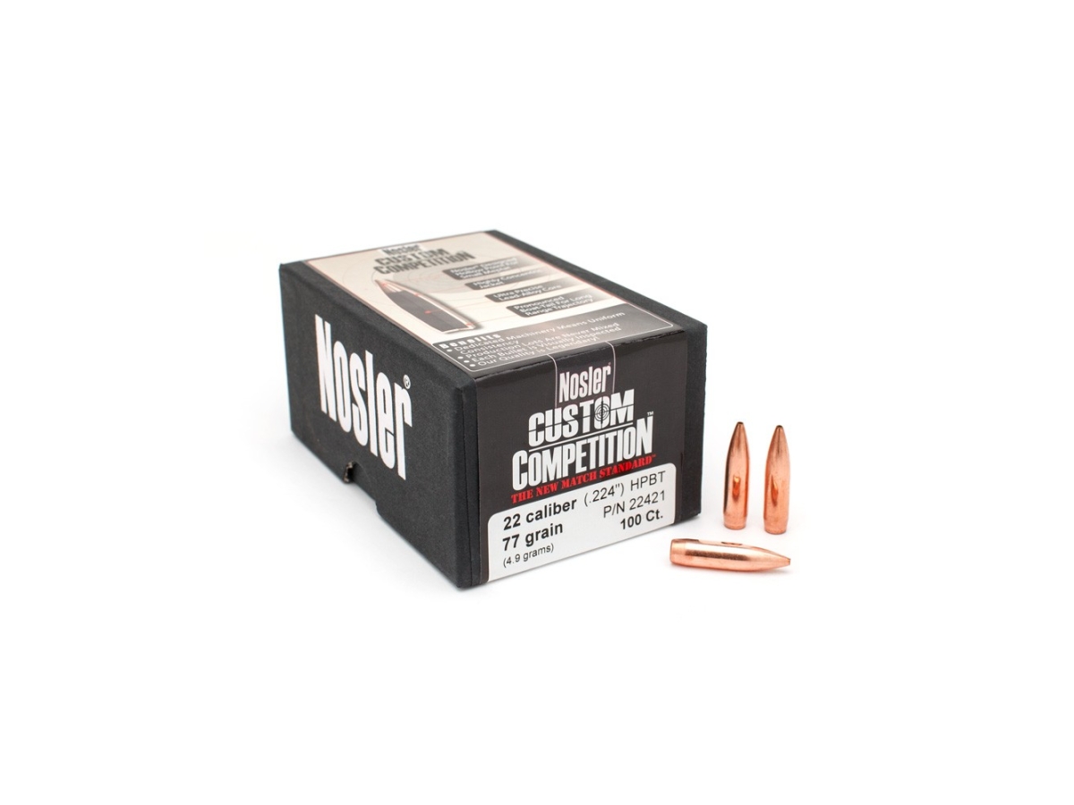 Nosler .22 Cal 77gr Custom Competition Bullet Heads 22421