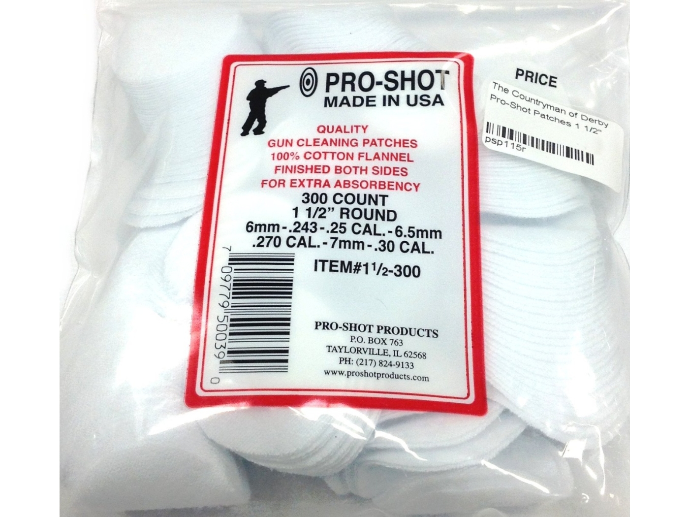 Pro-Shot 1 1/2" Rifle Cleaning Patches