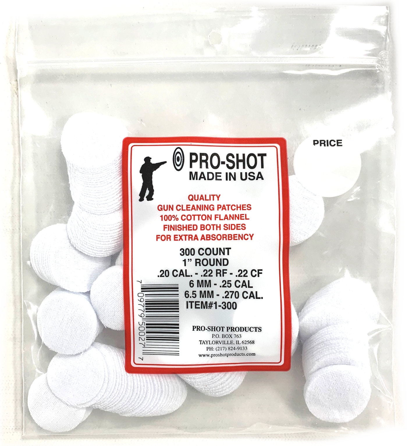 Pro-Shot 1" Round Rifle Cleaning Patches