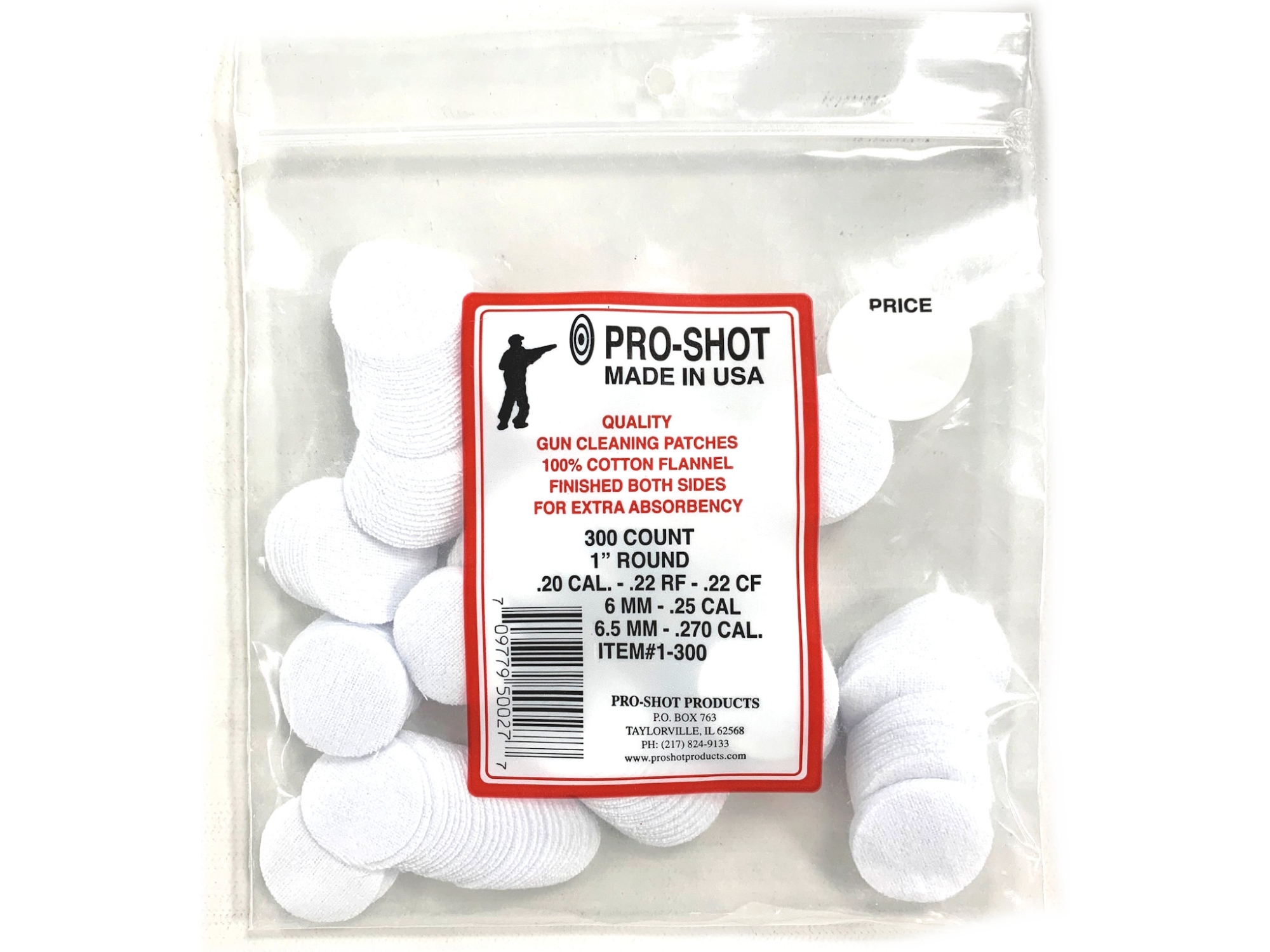 Pro-Shot 1" Round Rifle Cleaning Patches