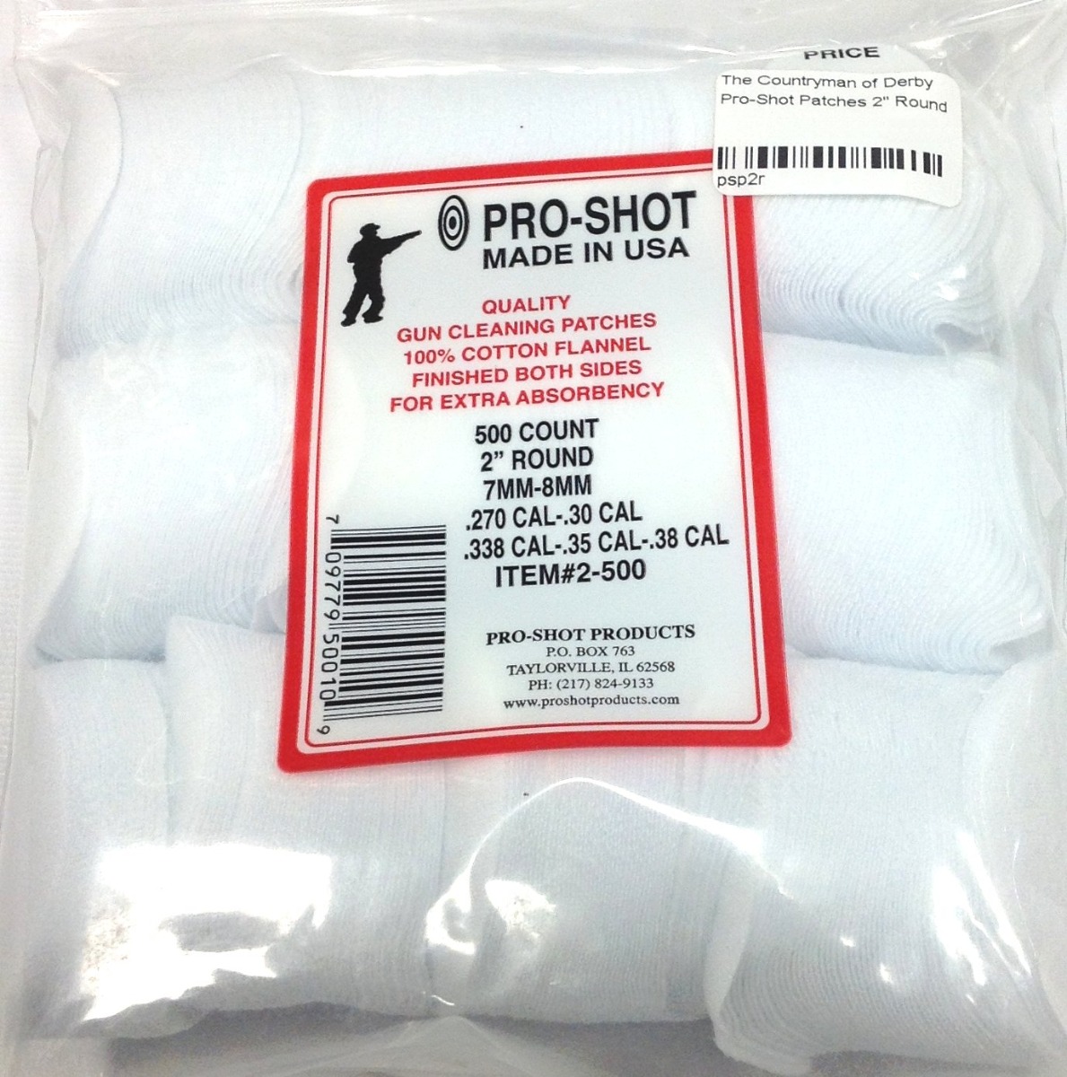 Pro-Shot 2" Round Rifle Cleaning Patches