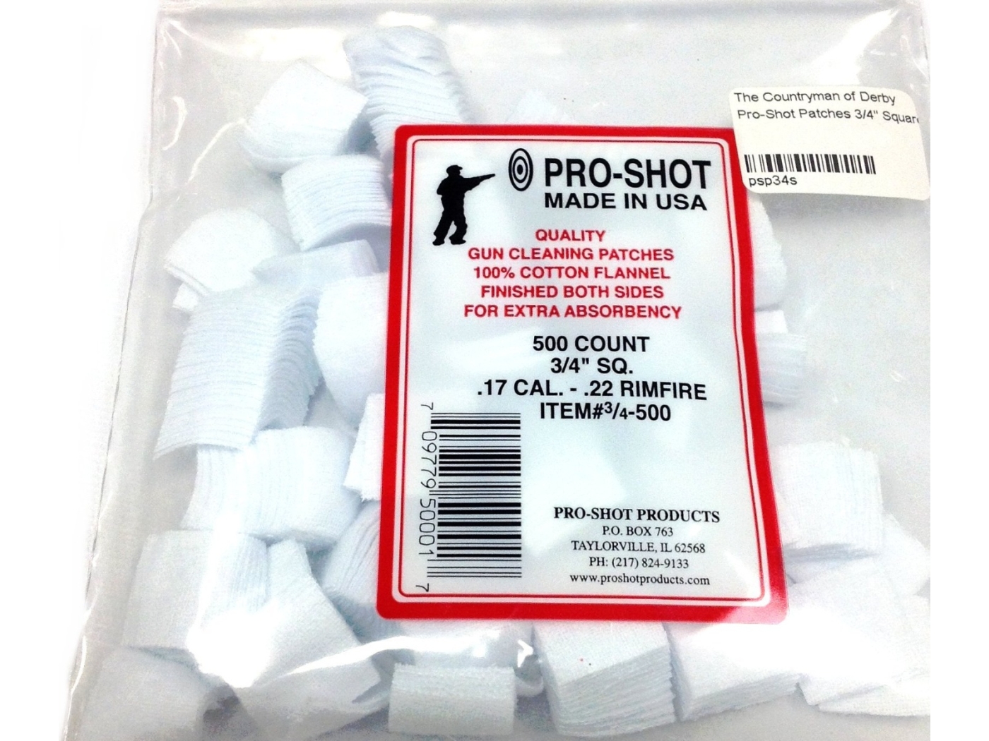 Pro-Shot 3/4" Square Rifle Cleaning Patches