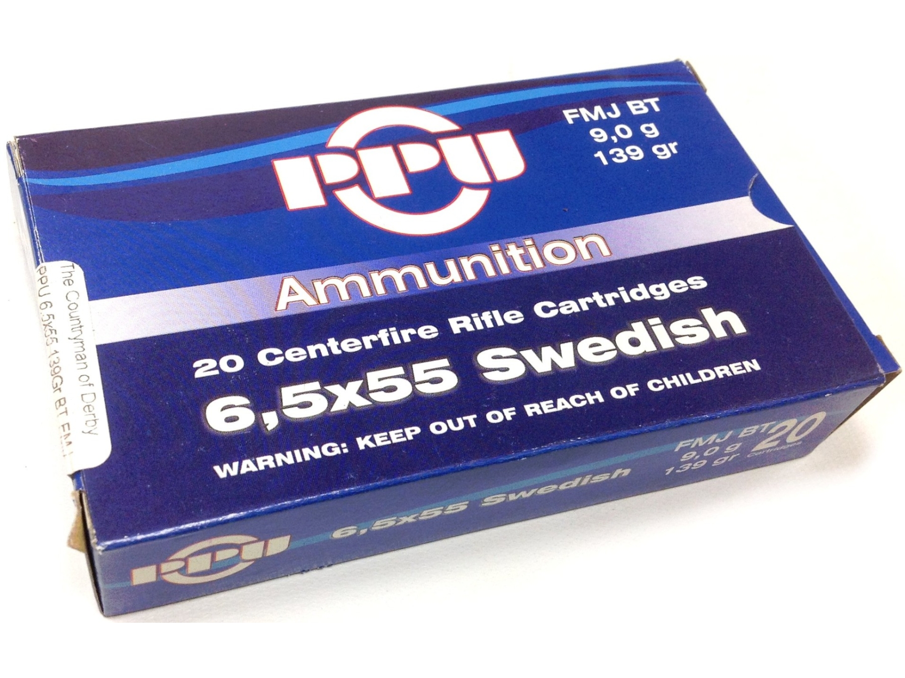 PPU 6.5x55 139gr FMJ BT Ammunition