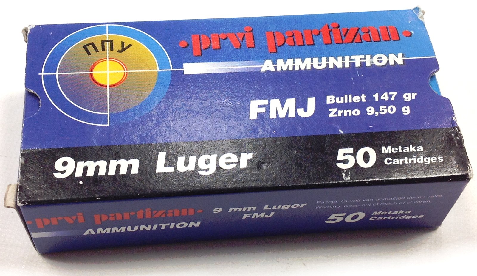 PPU Prvi Partizan 9mm 147gr FMJ Ammunition