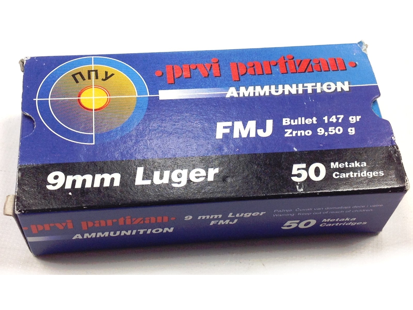 PPU Prvi Partizan 9mm 147gr FMJ Ammunition