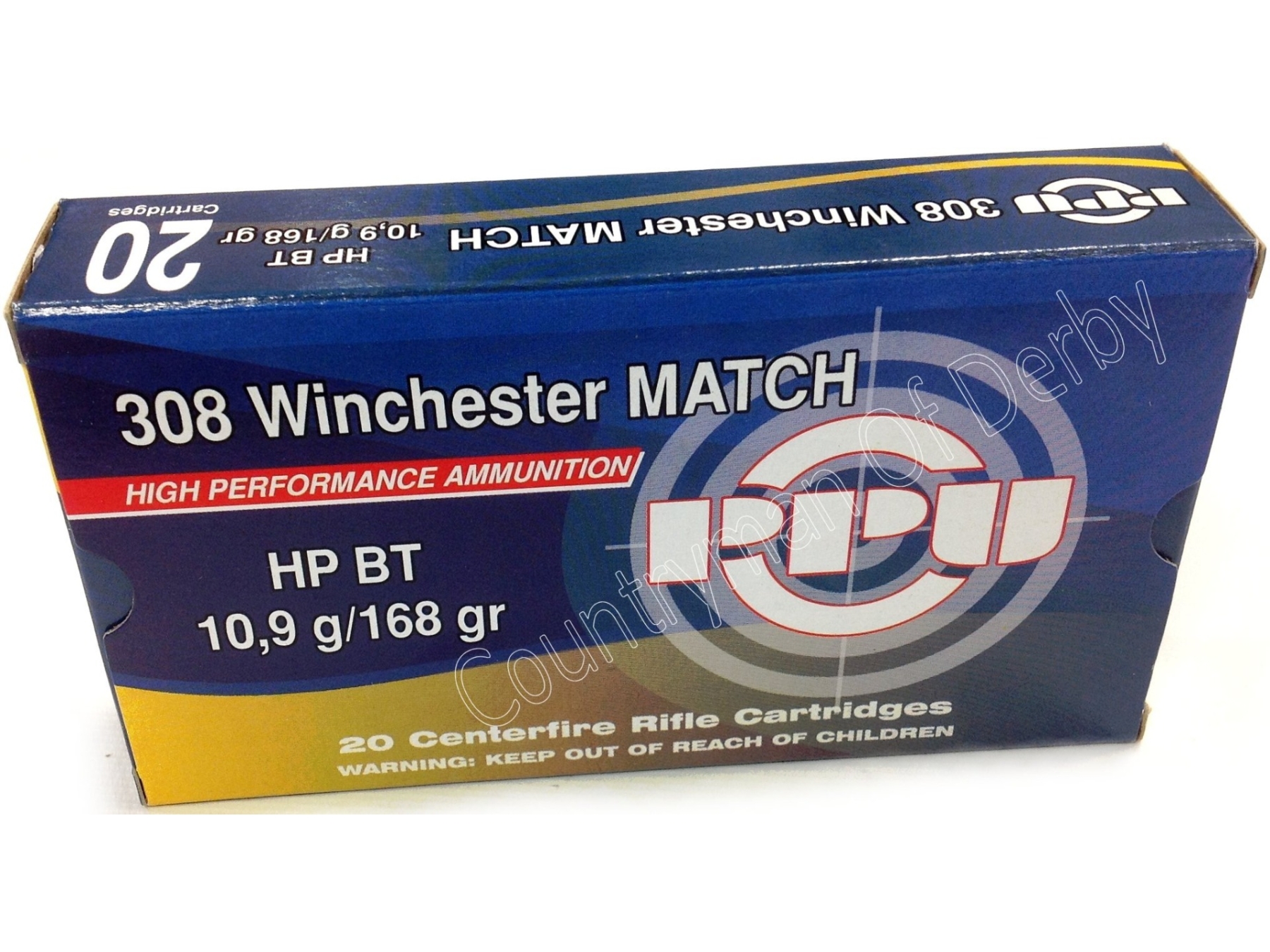 PPU .308 Win 168gr HPBT Match Ammunition