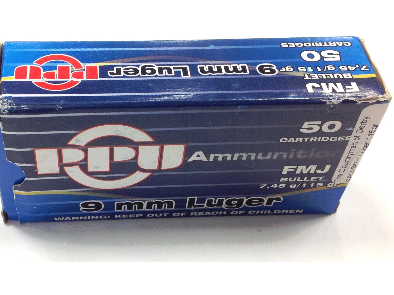 PPU 9mm Luger 115gr FMJ Ammunition