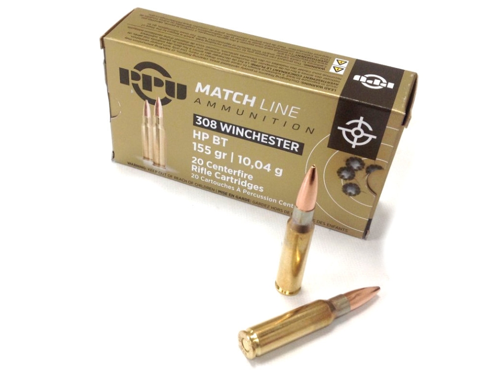 ppu 155gr hp bt match .308 ammo