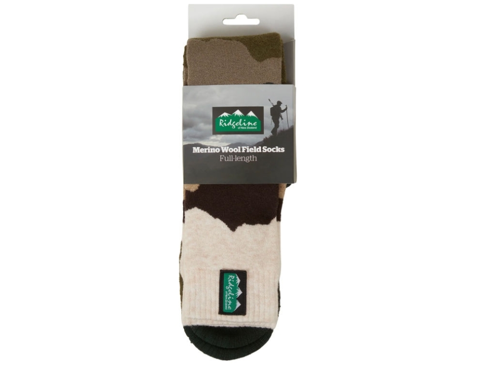 ridgeline merino wool olive full length socks