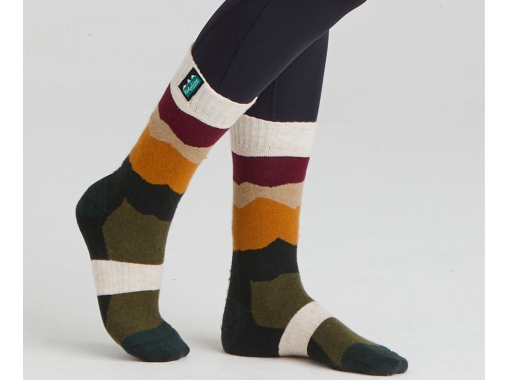 ridgeline merino wool striped socks