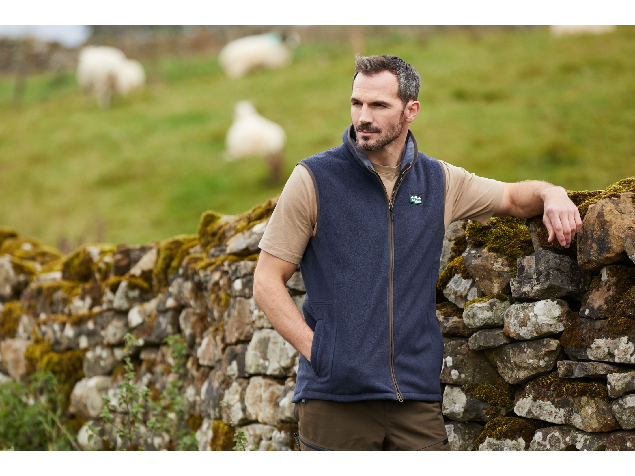 ridgeline navy fleece gilet navy