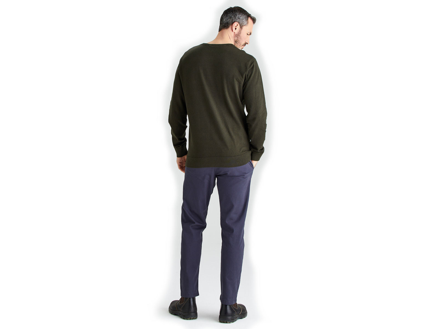 hartland crew neck jumper deep forest ridgeline
