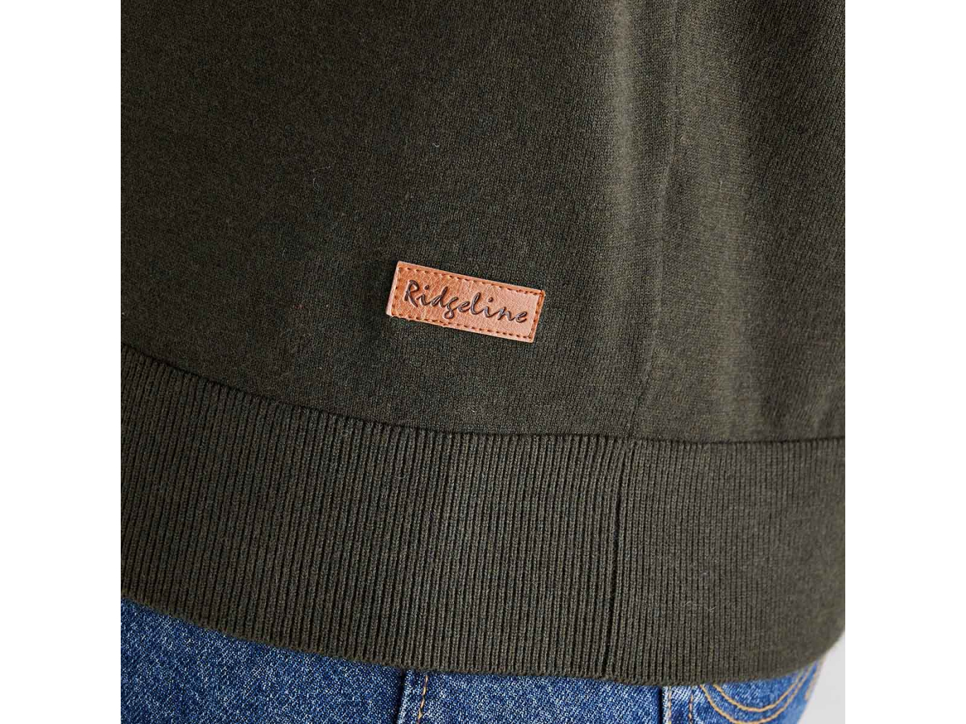 mens ridgeline hartland 1/4 zip zipped jumper deep forest green
