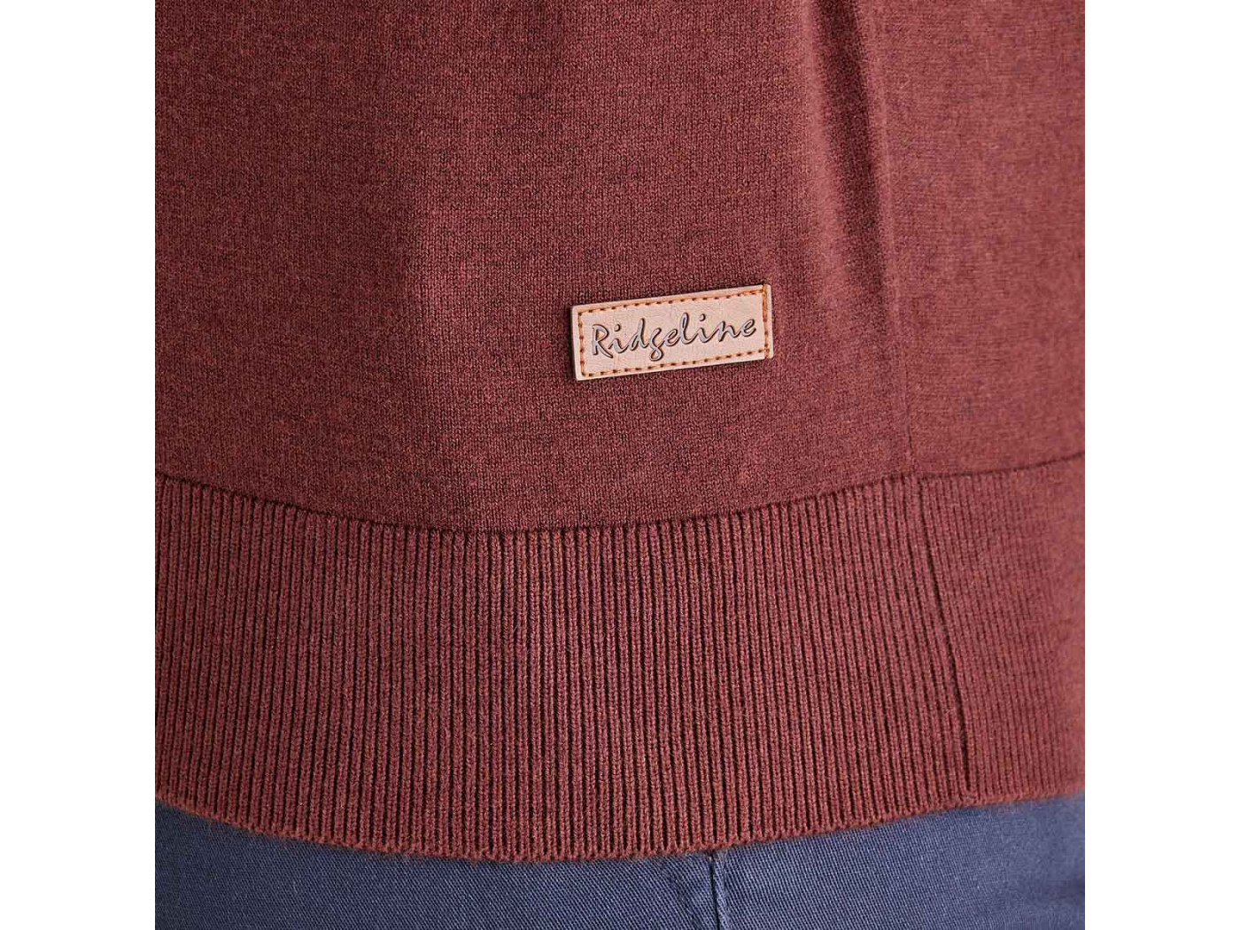 hartland ridgeline oxblood quarter zip jumper zipped