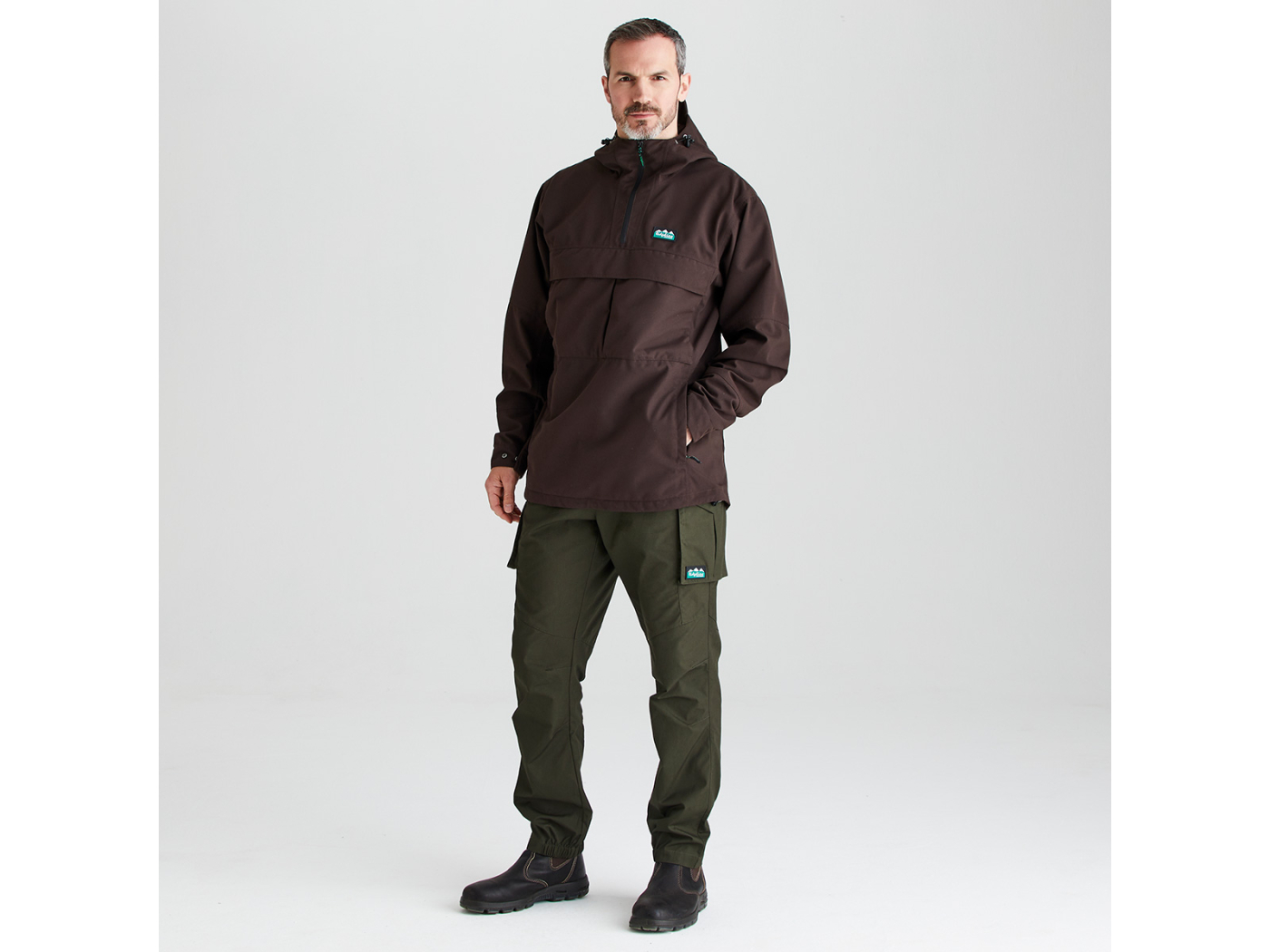 Ridgeline Mens Cambrian Smock Deep Bark Main Image ridgeline cambrian smock deep bark mens