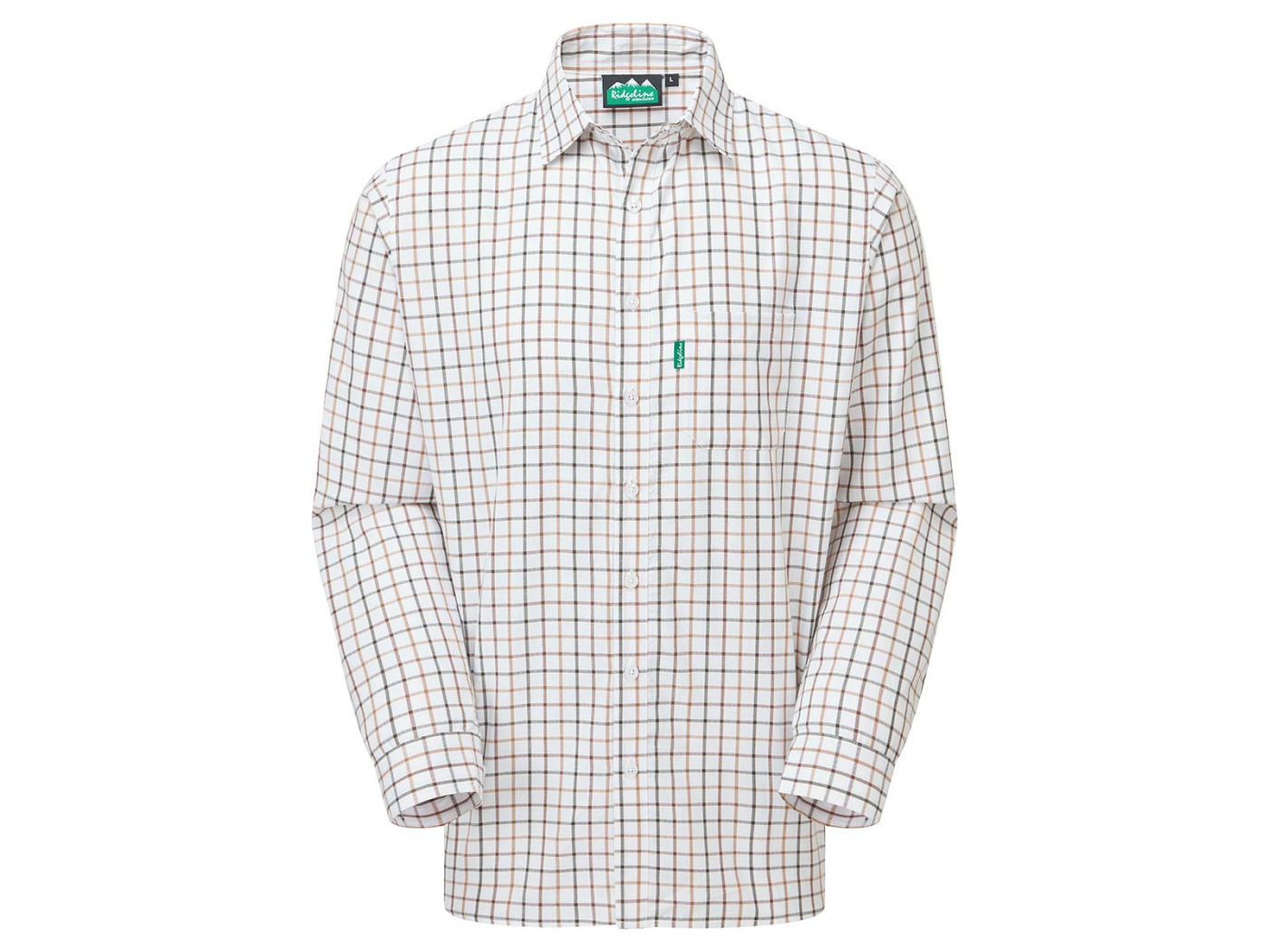 Ridgeline Mens Sedgebrook Sienna/Nutmeg Checked Shirt Main Image ridgeline sedgebrook shirt sienna nutmeg checked shirt cotton