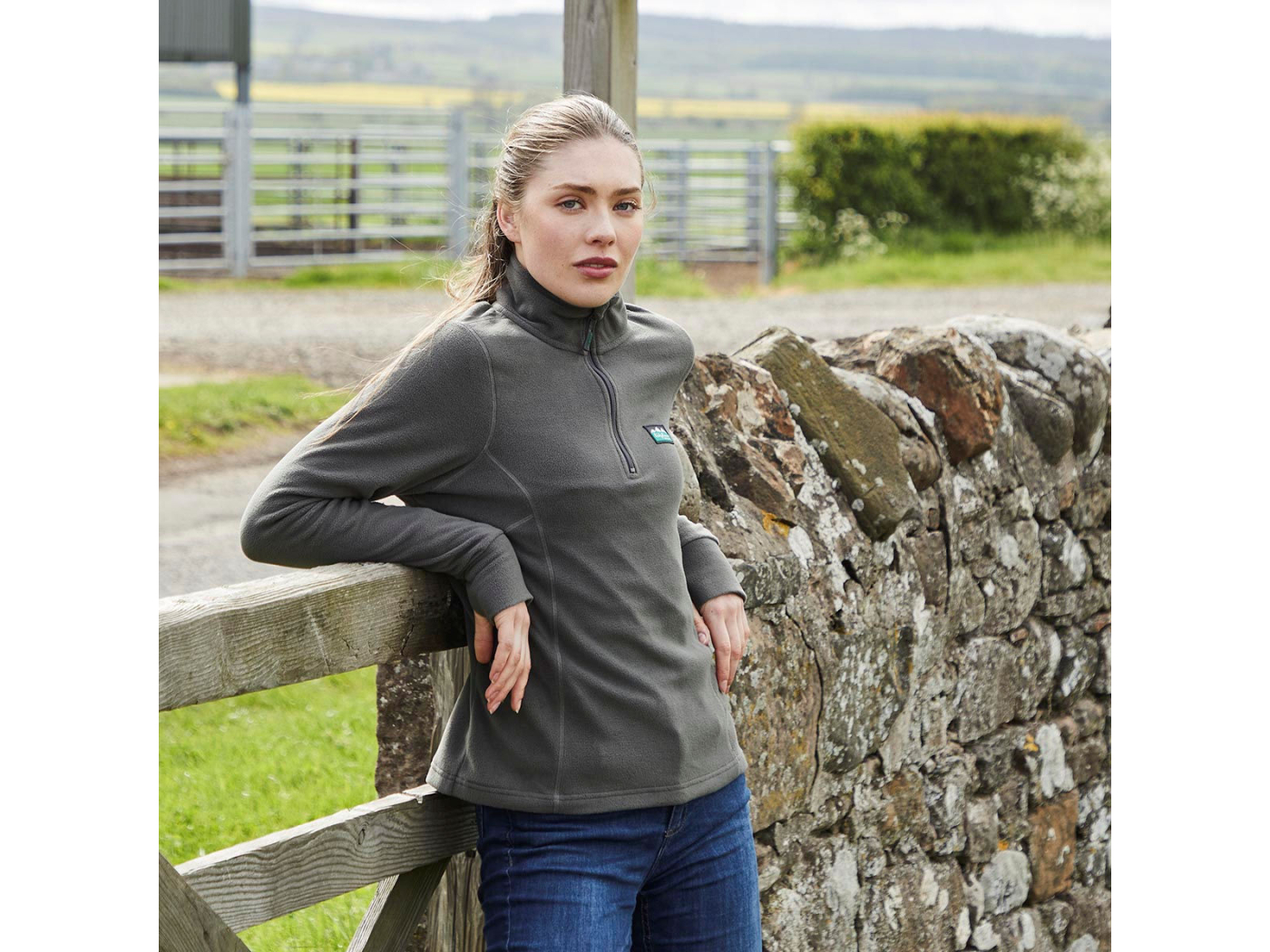 ladies narvik zipped fleece moss ridgeline
