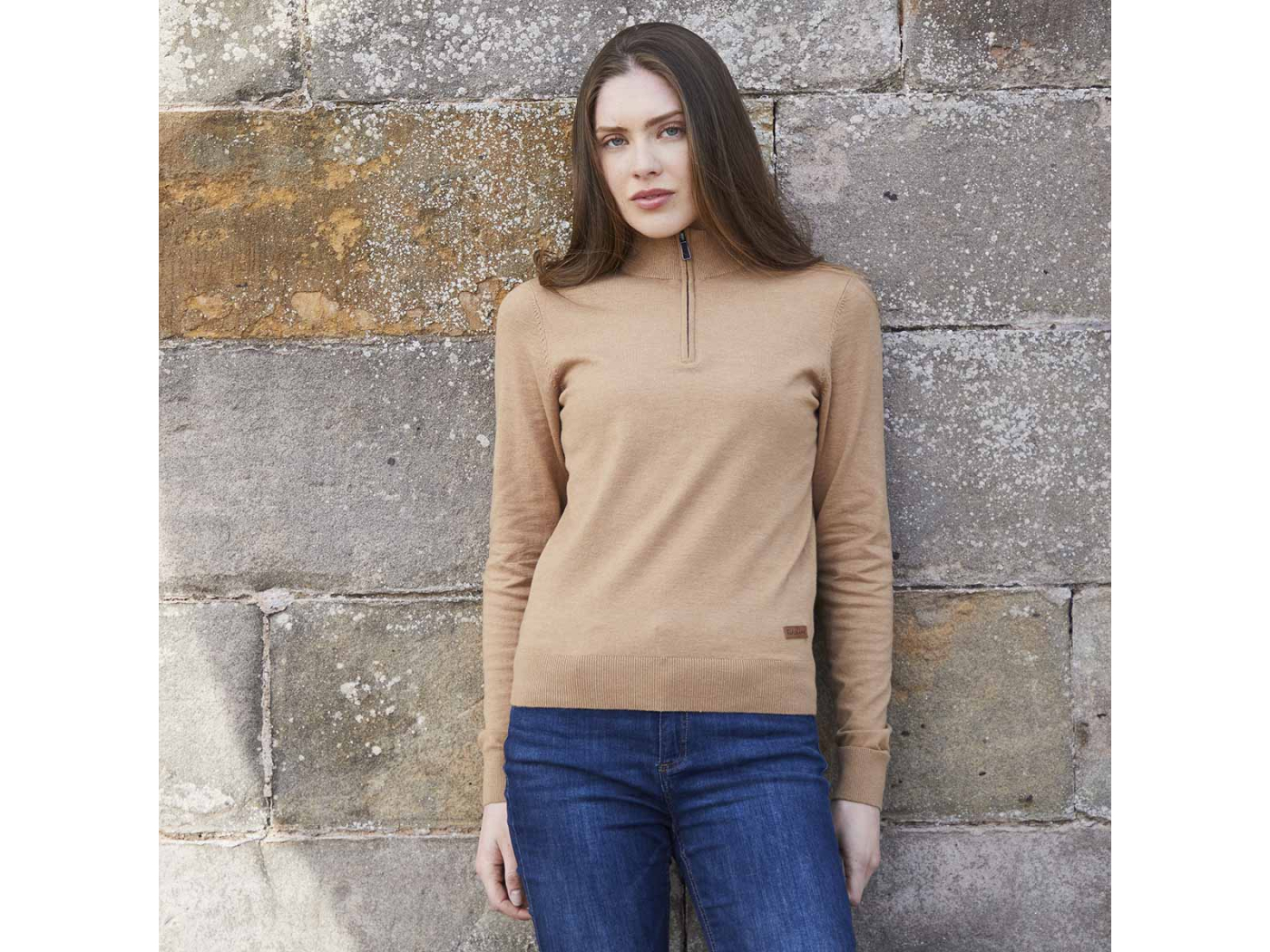 ladies melford knitted jumper sienna 1/4 zip ridgeline