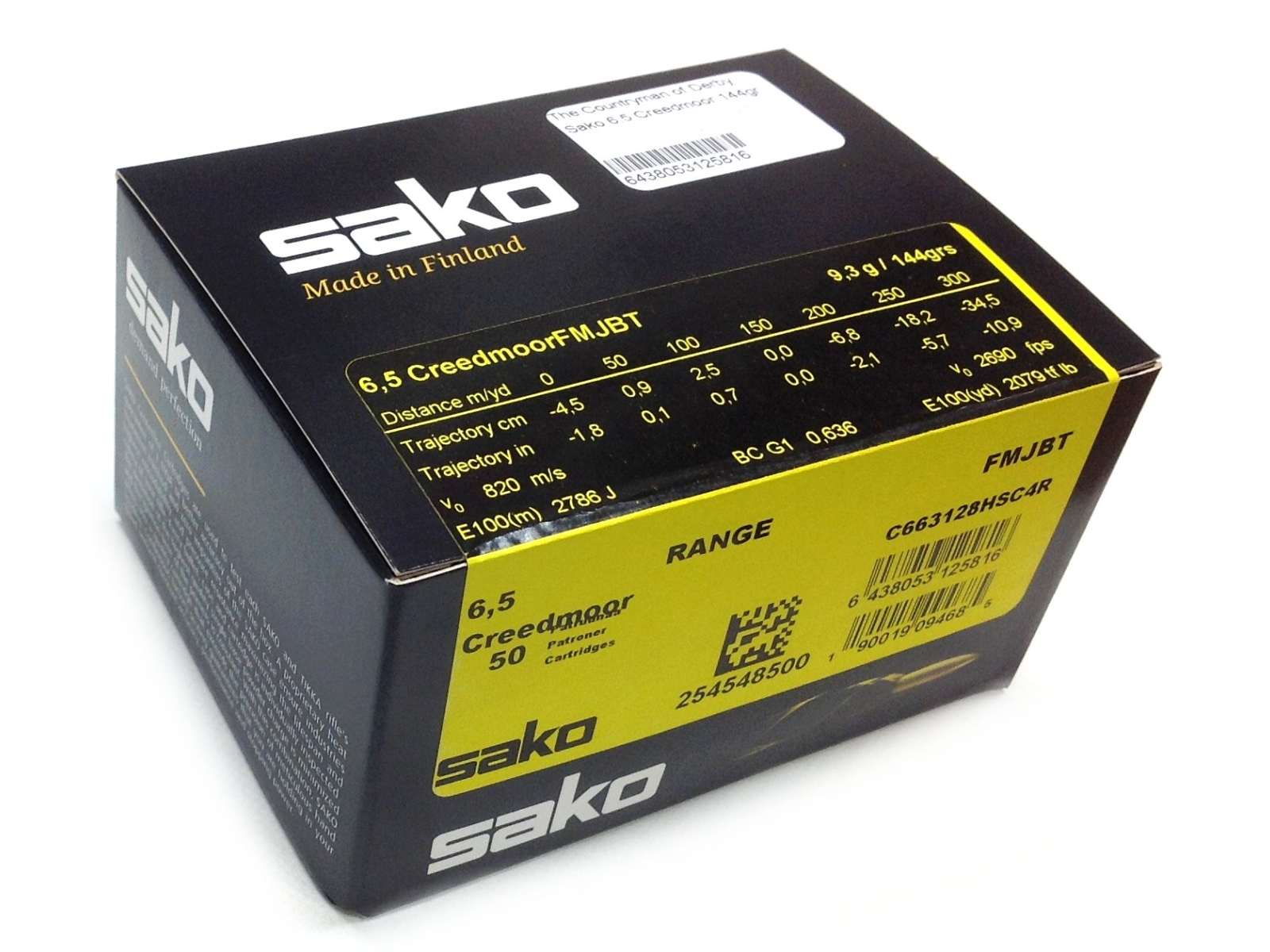 Sako 6.5 Creedmoor 144gr FMJ BT Range Target Ammunition